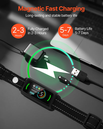 VEVOR Dog Bark Collar, Smart Bark Collar for Large Medium Small Dogs, IP67 Waterproof Rechargeable Anti-Bark Collars for Dogs, Dog Anti-Barking Device, 6 Adjustable Sensitivity Beep Vibration (Black) - CGZFXQSKZKDJ8Z0U0001V9 - view 5