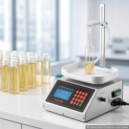 VEVOR Liquid Filling Machine, 2-300 g Recommend Automatic Bottle Filler, for Water, Beverages, Oils, Digital Weighing, Adjustable Stand, Stainless Steel Body, 6 Memory Presets, Anti-Drip Nozzle - CGZTSDD300MLYN0LP001V1 - view 9