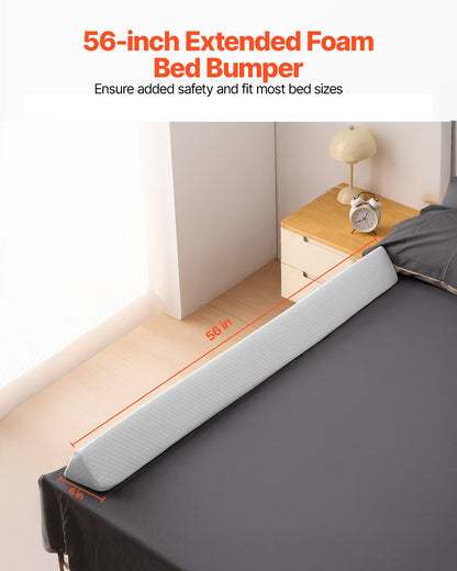 VEVOR Toddlers Bed Bumper, 56-inch Non-Slip Bed Rail Bumper, High-Rebound Foam Bedrail Guard for Toddlers with Machine-Washable Cover for Twin, Full, Queen & King Beds, Lightweight and Travel-Friendly - CHCQ1GZ56INC7H9IGV0 - view 3
