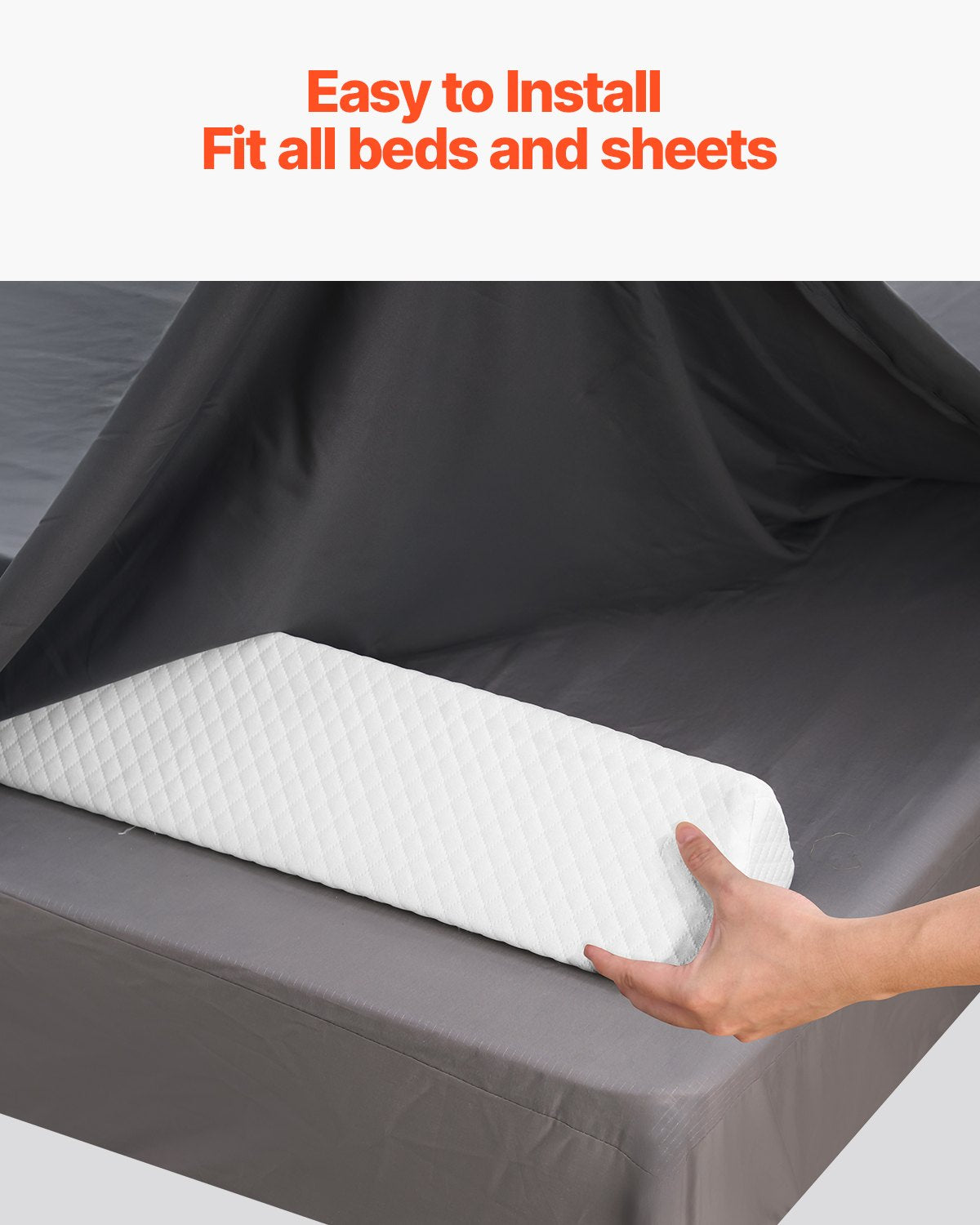 VEVOR Toddlers Bed Bumper, 56-inch Non-Slip Bed Rail Bumper, High-Rebound Foam Bedrail Guard for Toddlers with Machine-Washable Cover for Twin, Full, Queen & King Beds, Lightweight and Travel-Friendly - CHCQ1GZ56INC7H9IGV0 - view 5