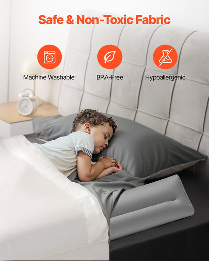 VEVOR Bed Bumper for Toddlers, 47.4-inch Inflatable Bed Guard Rail with Hand Pump, Non-Slip Flocking Toddler Bedrail Bumper for Twin, Full, Queen & King Beds, Lightweight and Portable (2 Packs) - CHCQ2GZ48INC3YCQXV0 - view 6