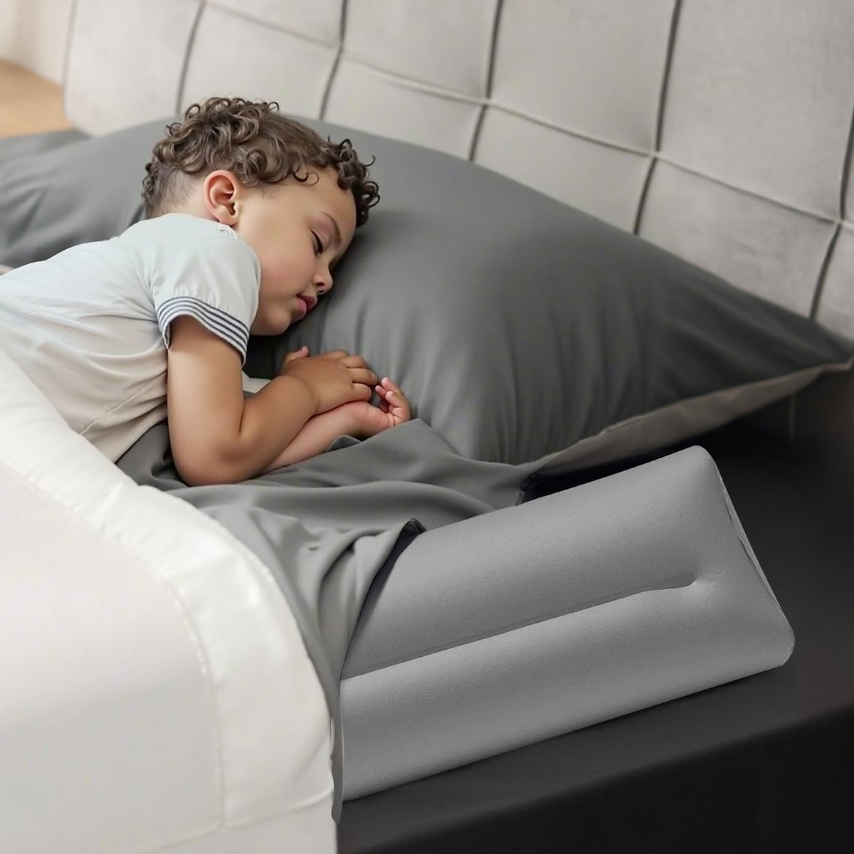 VEVOR Bed Bumper for Toddlers, 47.4-inch Inflatable Bed Guard Rail with Hand Pump, Non-Slip Flocking Toddler Bedrail Bumper for Twin, Full, Queen & King Beds, Lightweight and Portable (2 Packs) - CHCQ2GZ48INC3YCQXV0 - view 9