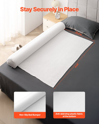 VEVOR Bed Bumper for Toddlers, 52-inch Inflatable Bed Guard Rail with Safety Flap, 2-Pack Toddler Bedrail Bumpers with Non-Slip Bottom & Machine-Washable Cover for Twin, Full, Queen and King Beds - CHCQ2GZ52INC2L6C6V0 - view 3