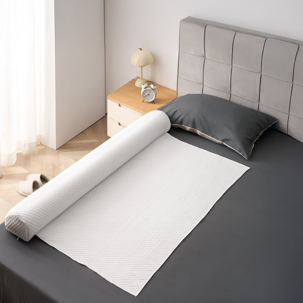 VEVOR Bed Bumper for Toddlers, 52-inch Inflatable Bed Guard Rail with Safety Flap, 2-Pack Toddler Bedrail Bumpers with Non-Slip Bottom & Machine-Washable Cover for Twin, Full, Queen and King Beds - CHCQ2GZ52INC2L6C6V0 - view 9