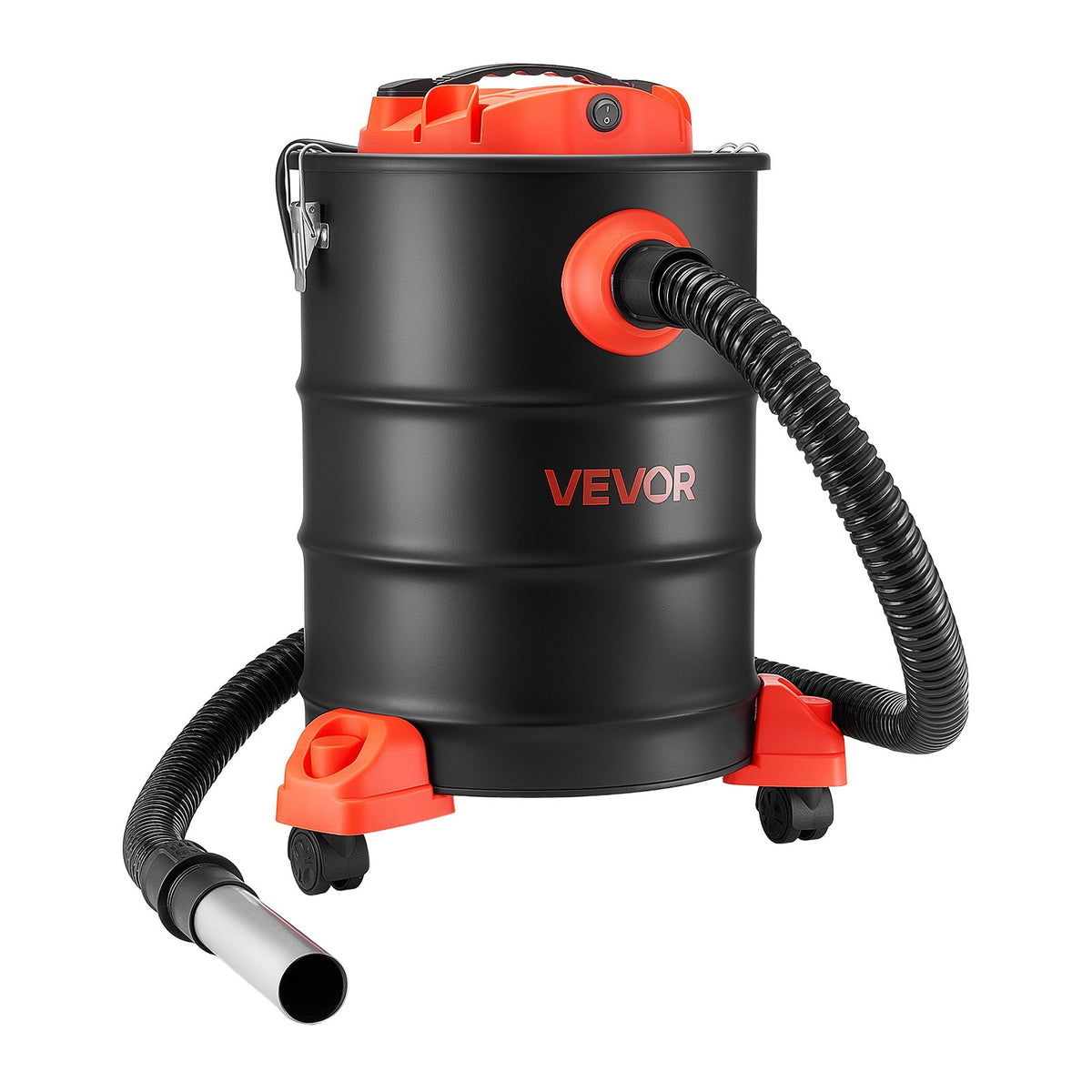 VEVOR Ash Vacuum 6 Gallon, 1200W Powerful Fireplace Cleaner with Casters, for Fireplaces, Pellet Stoves, Wood Stoves, Fire Pits, Grills, Steel Body, Double Stage Filtration, 5 FT Hose, Black & Orange - CHGJ6GAL1200DN1OW001V1 - view 10