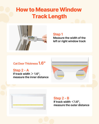 VEVOR Cat Door for Window, Adjustable to Fit Window Width 27"-32", 4 Secure Lock Modes, Aluminum Frame and High-Transparency Glass, Magnetic Closure, Weatherproof Quick-Fit Pet Door for Cats, White - CHMMZYSSK273FWVBJ001V0 - view 8