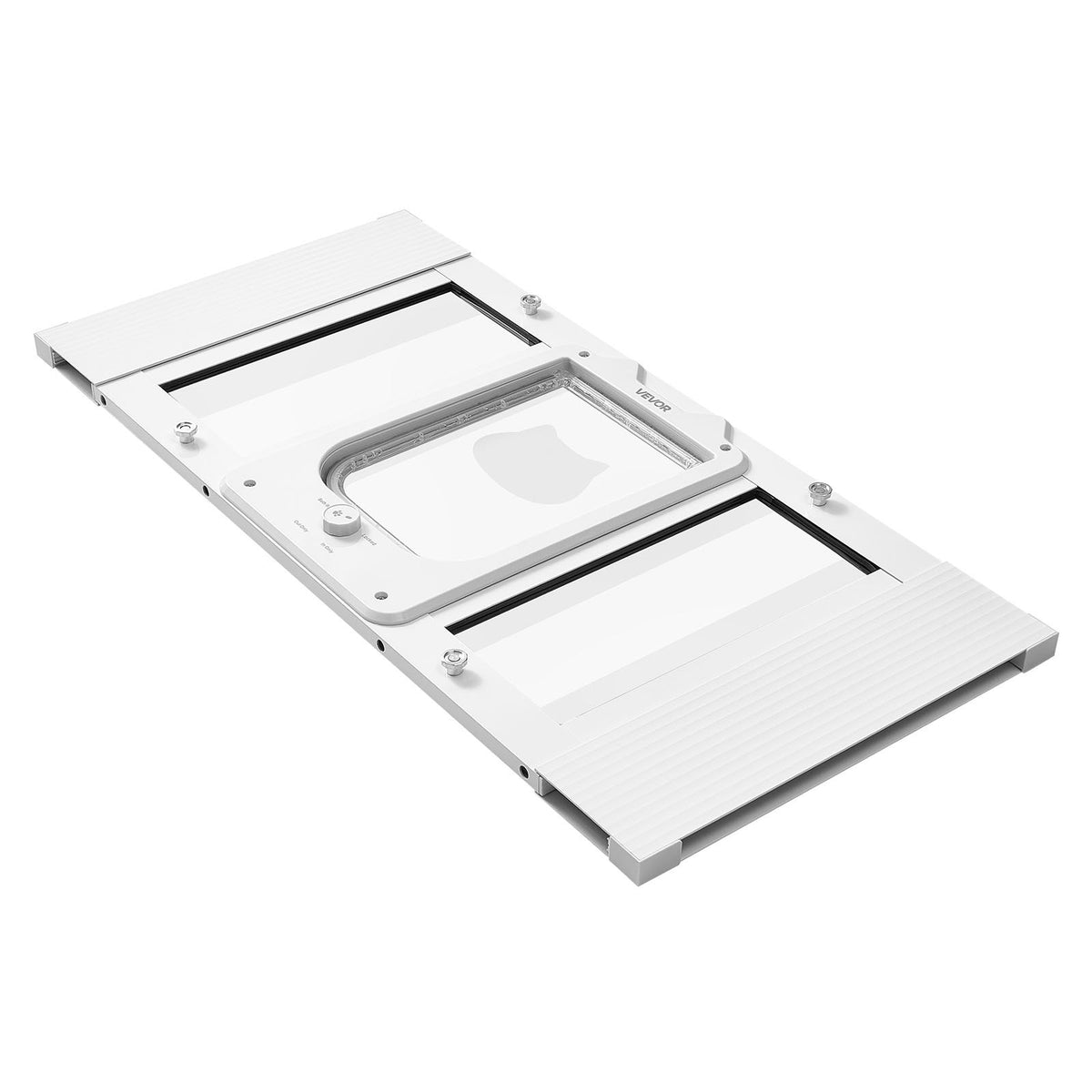 VEVOR Cat Door for Window, Adjustable to Fit Window Width 27"-32", 4 Secure Lock Modes, Aluminum Frame and High-Transparency Glass, Magnetic Closure, Weatherproof Quick-Fit Pet Door for Cats, White - CHMMZYSSK273FWVBJ001V0 - view 10