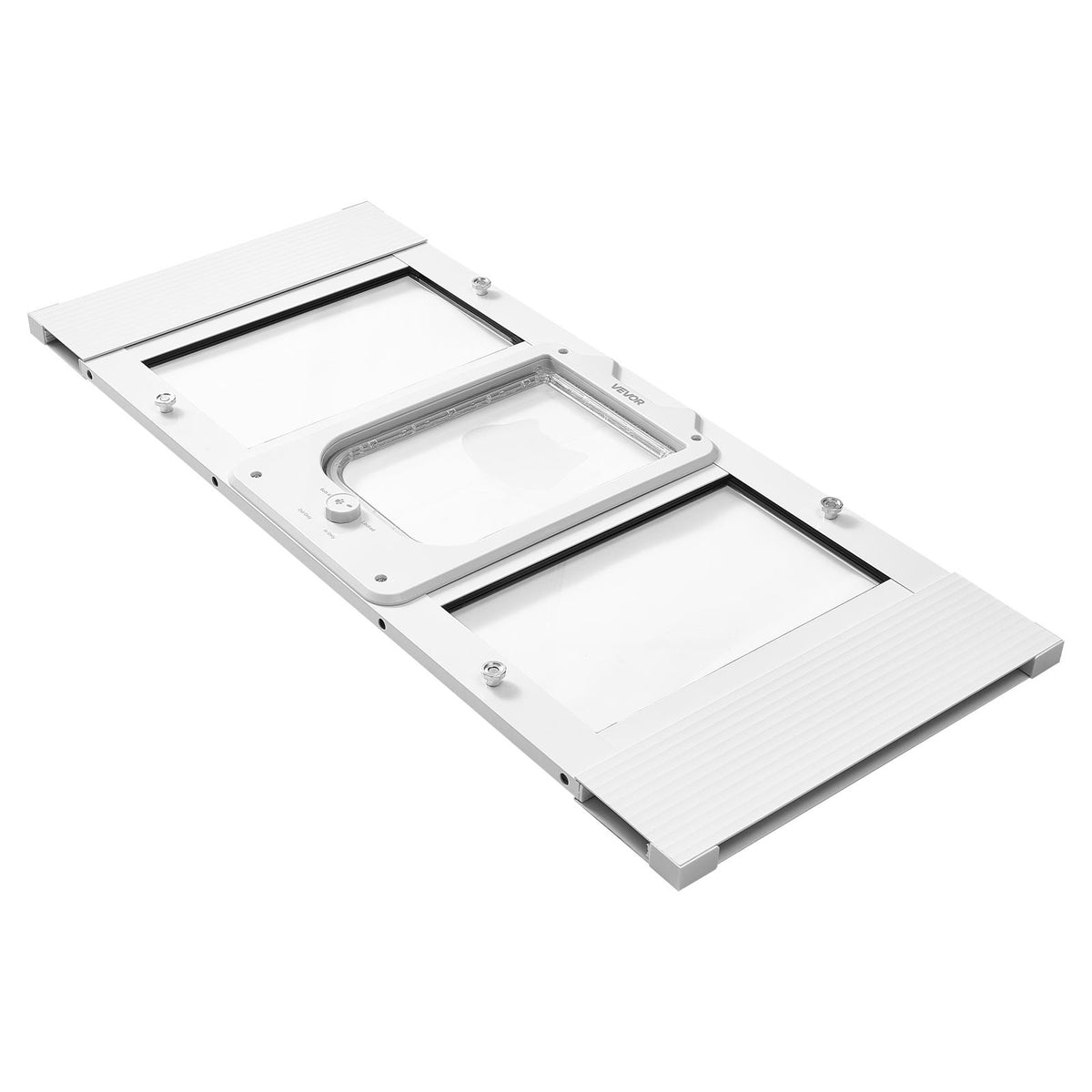 VEVOR Cat Door for Window, Adjustable to Fit Window Width 31"-36", 4 Secure Lock Modes, Aluminum Frame and High-Transparency Glass, Magnetic Closure, Weatherproof Quick-Fit Pet Door for Cats, White - CHMMZYSSK313HZ9S2001V0 - view 10