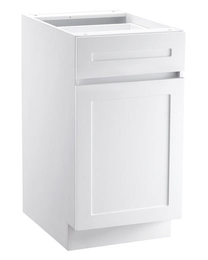 VEVOR White Shaker Base Cabinet with Drawer, 18-Inch Unassembled Drawer Base Cabinet, 18" W x 24" D x 34.5" H Ready to Assemble Cabinet with Soft-Close Door and Adjustable Shelf, for Home Office - CJDJCJDJ1C1MILIODV0 - view 1