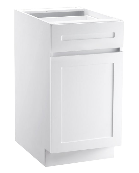 VEVOR White Shaker Base Cabinet with Drawer, 18-Inch Unassembled Drawer Base Cabinet, 18" W x 24" D x 34.5" H Ready to Assemble Cabinet with Soft-Close Door and Adjustable Shelf, for Home Office - CJDJCJDJ1C1MILIODV0 - view 1