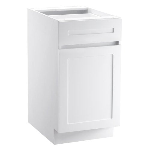 VEVOR White Shaker Base Cabinet with Drawer, 18-Inch Unassembled Drawer Base Cabinet, 18" W x 24" D x 34.5" H Ready to Assemble Cabinet with Soft-Close Door and Adjustable Shelf, for Home Office - CJDJCJDJ1C1MILIODV0 - view 2