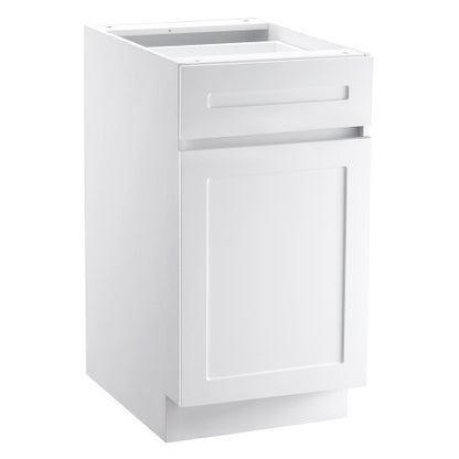 VEVOR White Shaker Base Cabinet with Drawer, 18-Inch Unassembled Drawer Base Cabinet, 18" W x 24" D x 34.5" H Ready to Assemble Cabinet with Soft-Close Door and Adjustable Shelf, for Home Office - CJDJCJDJ1C1MILIODV0 - view 2