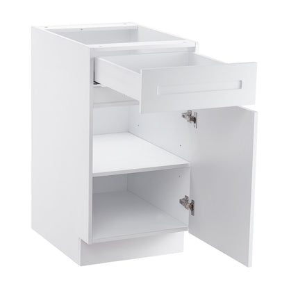 VEVOR White Shaker Base Cabinet with Drawer, 18-Inch Unassembled Drawer Base Cabinet, 18" W x 24" D x 34.5" H Ready to Assemble Cabinet with Soft-Close Door and Adjustable Shelf, for Home Office - CJDJCJDJ1C1MILIODV0 - view 10