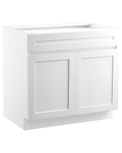 VEVOR White Shaker Base Cabinet with Drawer, 30-Inch Unassembled Drawer Base Cabinet, 30" W x 24" D x 34.5" H Ready to Assemble Cabinet with Soft-Close Doors and Adjustable Shelf, for Home Office - CJDJCJDJ1C2M35FDRV0 - view 1