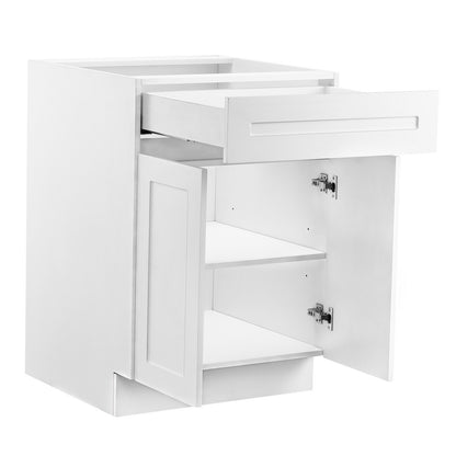 VEVOR White Shaker Base Cabinet with Drawer, 24-Inch Unassembled Drawer Base Cabinet, 24" W x 24" D x 34.5" H Ready to Assemble Cabinet with Soft-Close Doors and Adjustable Shelf, for Home Office - CJDJCJDJ1C2M8GMH3V0 - view 10