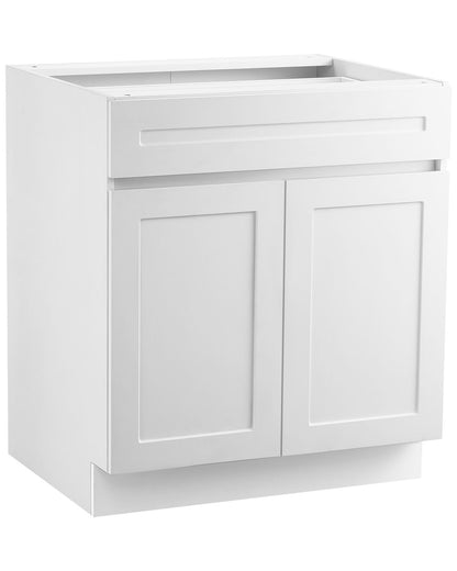 VEVOR White Shaker Base Cabinet with Drawer, 36-Inch Unassembled Drawer Base Cabinet, 36" W x 24" D x 34.5" H Ready to Assemble Cabinet with Soft-Close Doors and Adjustable Shelf, for Home Office - CJDJCJDJ1C2MIUY5PV0 - view 1