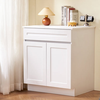VEVOR White Shaker Base Cabinet with Drawer, 36-Inch Unassembled Drawer Base Cabinet, 36" W x 24" D x 34.5" H Ready to Assemble Cabinet with Soft-Close Doors and Adjustable Shelf, for Home Office - CJDJCJDJ1C2MIUY5PV0 - view 9