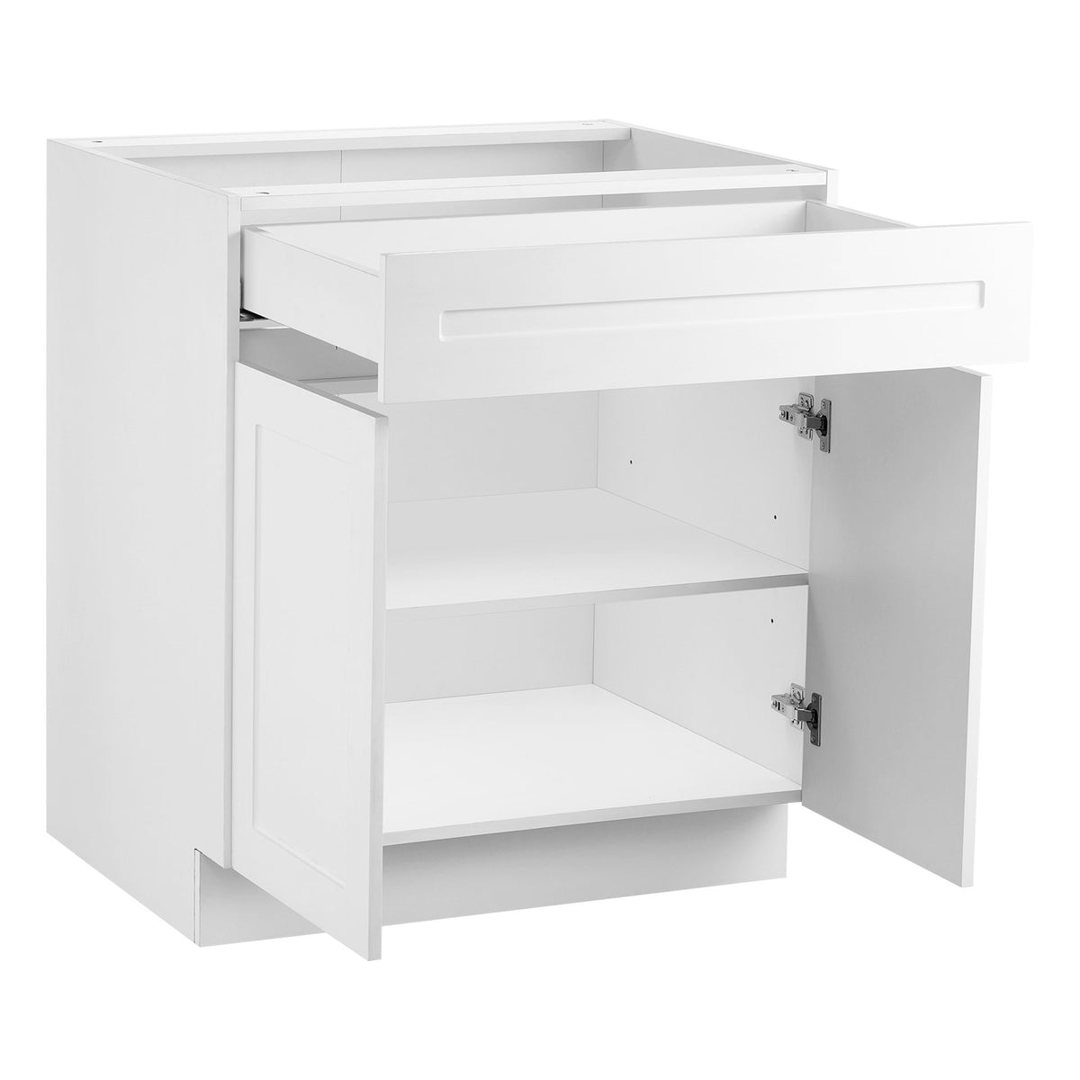 VEVOR White Shaker Base Cabinet with Drawer, 36-Inch Unassembled Drawer Base Cabinet, 36" W x 24" D x 34.5" H Ready to Assemble Cabinet with Soft-Close Doors and Adjustable Shelf, for Home Office - CJDJCJDJ1C2MIUY5PV0 - view 10