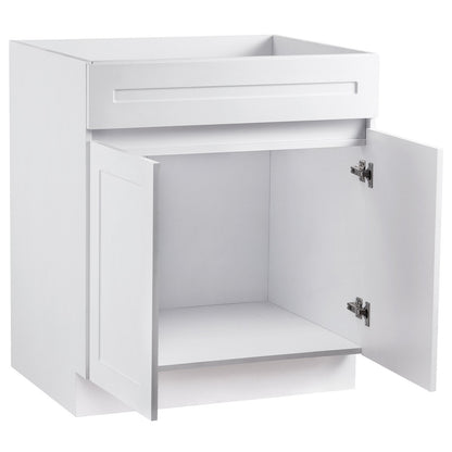 VEVOR White Shaker Base Cabinet, 30-Inch Unassembled Sink Base Cabinet, 30" W x 24" D x 34.5" H Ready to Assemble Cabinet with Soft-Close Doors and Adjustable Shelf, for Home Office - CJDJCJSCDJ1J72CDAV0 - view 10