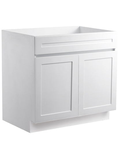 VEVOR White Shaker Base Cabinet, 36-Inch Unassembled Sink Base Cabinet, 36" W x 24" D x 34.5" H Ready to Assemble Cabinet with Soft-Close Doors and Adjustable Shelf, for Home Office - CJDJCJSCDJ1JOXNQ5V0 - view 1