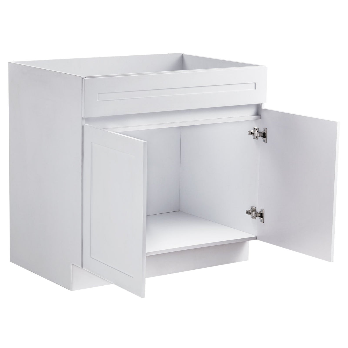 VEVOR White Shaker Base Cabinet, 36-Inch Unassembled Sink Base Cabinet, 36" W x 24" D x 34.5" H Ready to Assemble Cabinet with Soft-Close Doors and Adjustable Shelf, for Home Office - CJDJCJSCDJ1JOXNQ5V0 - view 10