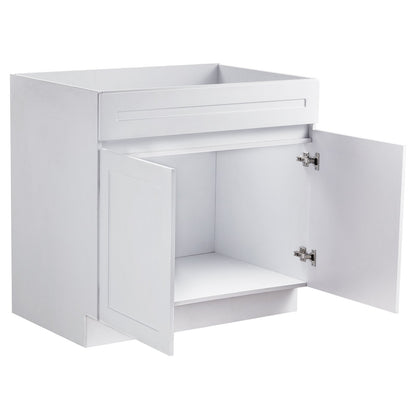 VEVOR White Shaker Base Cabinet, 36-Inch Unassembled Sink Base Cabinet, 36" W x 24" D x 34.5" H Ready to Assemble Cabinet with Soft-Close Doors and Adjustable Shelf, for Home Office - CJDJCJSCDJ1JOXNQ5V0 - view 10