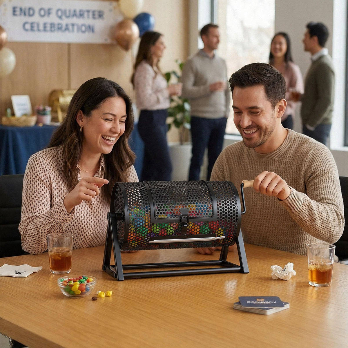 VEVOR Raffle Ticket Spinner, 11.6" x 6.6" Holds 2500 Tickets or 100 Ping Pong Balls, Raffle Drum Lottery Spinning Cage with Reinforced Handle, Stable Triangular Stand, for Events and Gatherings, Black - CJG12YCJSDZJNWU4Q002V0 - view 9