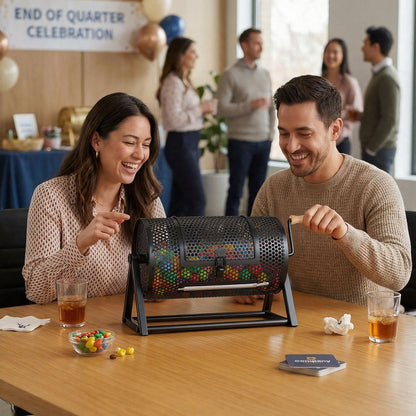 VEVOR Raffle Ticket Spinner, 11.6" x 6.6" Holds 2500 Tickets or 100 Ping Pong Balls, Raffle Drum Lottery Spinning Cage with Reinforced Handle, Stable Triangular Stand, for Events and Gatherings, Black - CJG12YCJSDZJNWU4Q002V0 - view 9