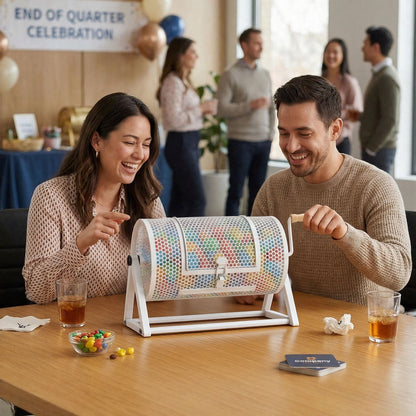 VEVOR Raffle Ticket Spinner, 11.6" x 6.6" Holds 2500 Tickets or 100 Ping Pong Balls, Raffle Drum Lottery Spinning Cage with Reinforced Handle, Stable Triangular Stand, for Events and Gatherings, White - CJG12YCJSDZJSJ9GK002V0 - view 9