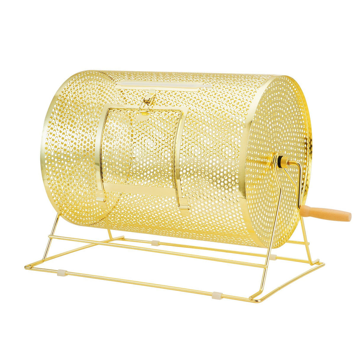 VEVOR Raffle Drum, Holds 5000 Tickets or 200 Ping Pong Balls, Metal Lottery Spinning Drawing with Wooden Turning Handle,16.1 x Ø12 inch Brass Plated Raffle Ticket Spinning Cage, for Bingo Ballot Part - CJGJS16YC000Z86CGV0 - view 10