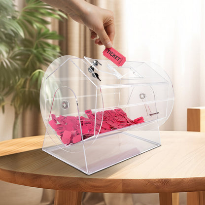 VEVOR Acrylic Raffle Drum,Professional Raffle Ticket Spinning Cage with 2 Keys, Transparent Lottery Spinning Drawing, Holds 10000 Tickets or 300 Raffle Balls, Raffle Ticket Box for Lottery Games Bing - CJGSL19YC000YJZATV0 - view 9