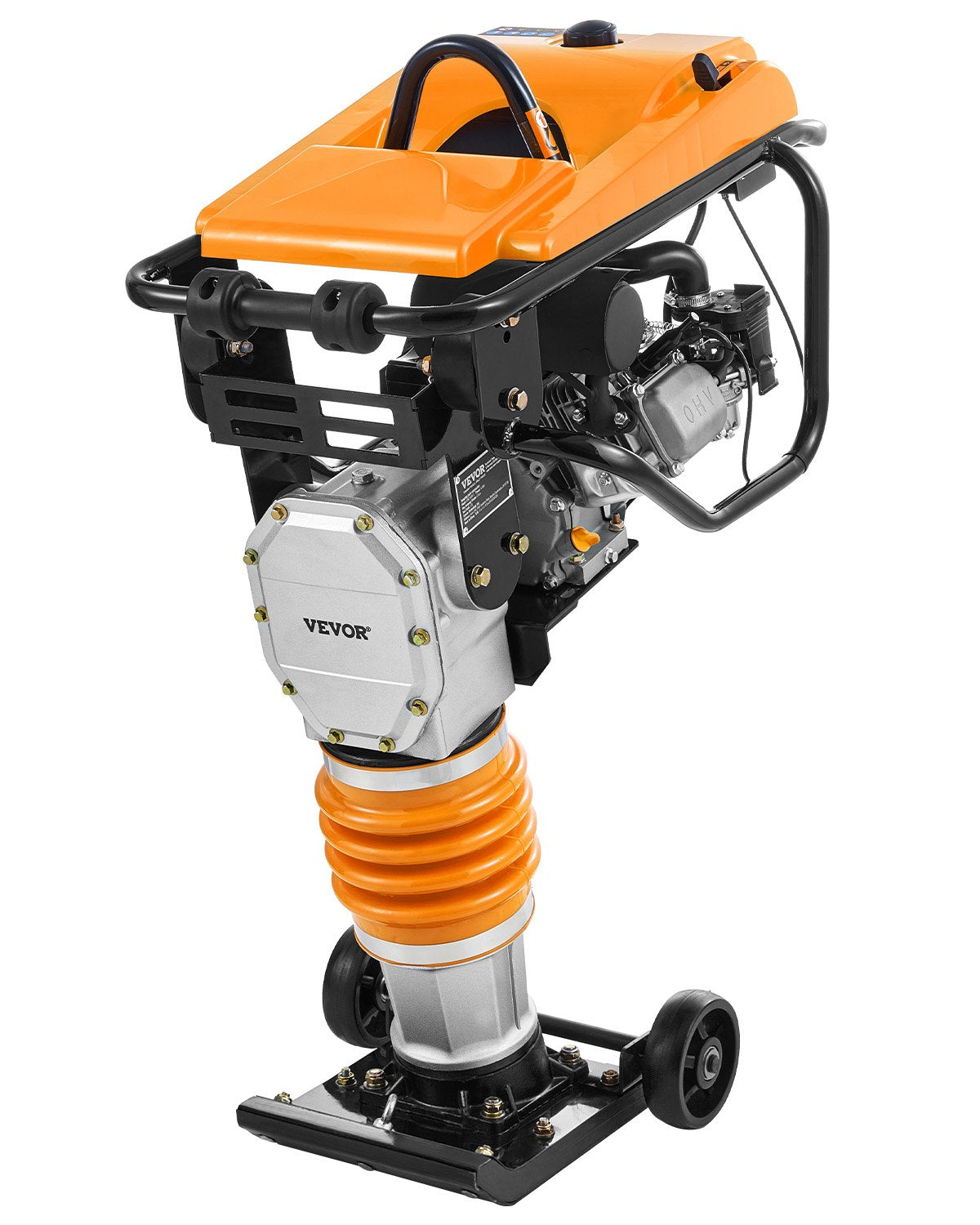 VEVOR Jumping Jack Compactor, 6.5 HP Vibratory Rammer Fuel-Powered 196 cc Engine Tamper, 3600 lbs Impact Force, 26" Max Compaction Depth, for Soil, Gravel, Footings, Concrete Slabs, and Foundations - CJHDDH70HP00VXFV2V0 - view 1