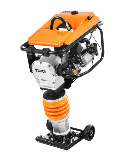 VEVOR Jumping Jack Compactor, 6.5 HP Vibratory Rammer Fuel-Powered 196 cc Engine Tamper, 3600 lbs Impact Force, 26" Max Compaction Depth, Four-Spring, for Soil, Gravel, Concrete Slabs, Foundations - CJHSDH70HP00SFQQSV0 - view 1