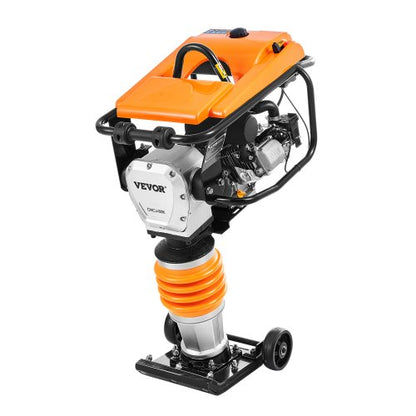 VEVOR Jumping Jack Compactor, 6.5 HP Vibratory Rammer Fuel-Powered 196 cc Engine Tamper, 3600 lbs Impact Force, 26" Max Compaction Depth, Four-Spring, for Soil, Gravel, Concrete Slabs, Foundations - CJHSDH70HP00SFQQSV0 - view 2