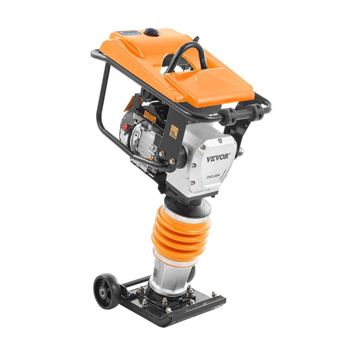 VEVOR Jumping Jack Compactor, 6.5 HP Vibratory Rammer Fuel-Powered 196 cc Engine Tamper, 3600 lbs Impact Force, 26" Max Compaction Depth, Four-Spring, for Soil, Gravel, Concrete Slabs, Foundations - CJHSDH70HP00SFQQSV0 - view 10