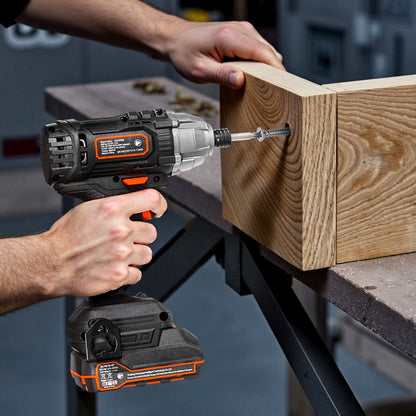 VEVOR Impact Driver, 1/4 Inch, 2800 RPM Max Speed, 20 V Powerful Motor, Electric Cordless Impact Driver Kit with Battery and Charger, 10 Bits, LED Work Light, for Furniture, Electrical, Home Repairs - CJQZ20V180NMT7ZY6001V1 - view 9