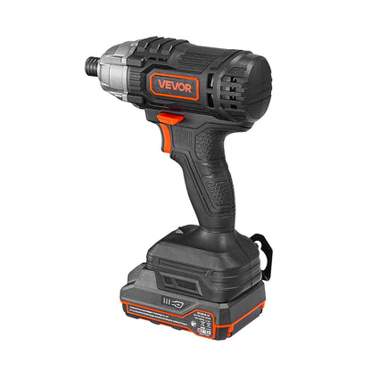 VEVOR Impact Driver, 1/4 Inch, 2800 RPM Max Speed, 20 V Powerful Motor, Electric Cordless Impact Driver Kit with Battery and Charger, 10 Bits, LED Work Light, for Furniture, Electrical, Home Repairs - CJQZ20V180NMT7ZY6001V1 - view 10