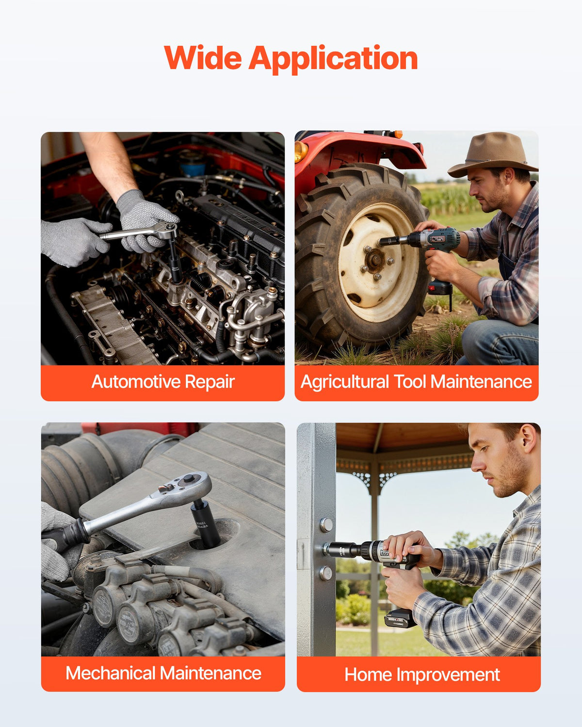 VEVOR 3/8 in Drive Impact Socket Set, 67 Piece, 6 Point Shallow & Deep Impact Sockets, SAE (5/16 in to 3/4 in) and Metric (8 mm to 19 mm), Swivel Sockets, Adapters, Cr-V & Cr-Mo Steel, Carrying Case - CJTTTZCRVCZ63OK3E001V0 - view 6