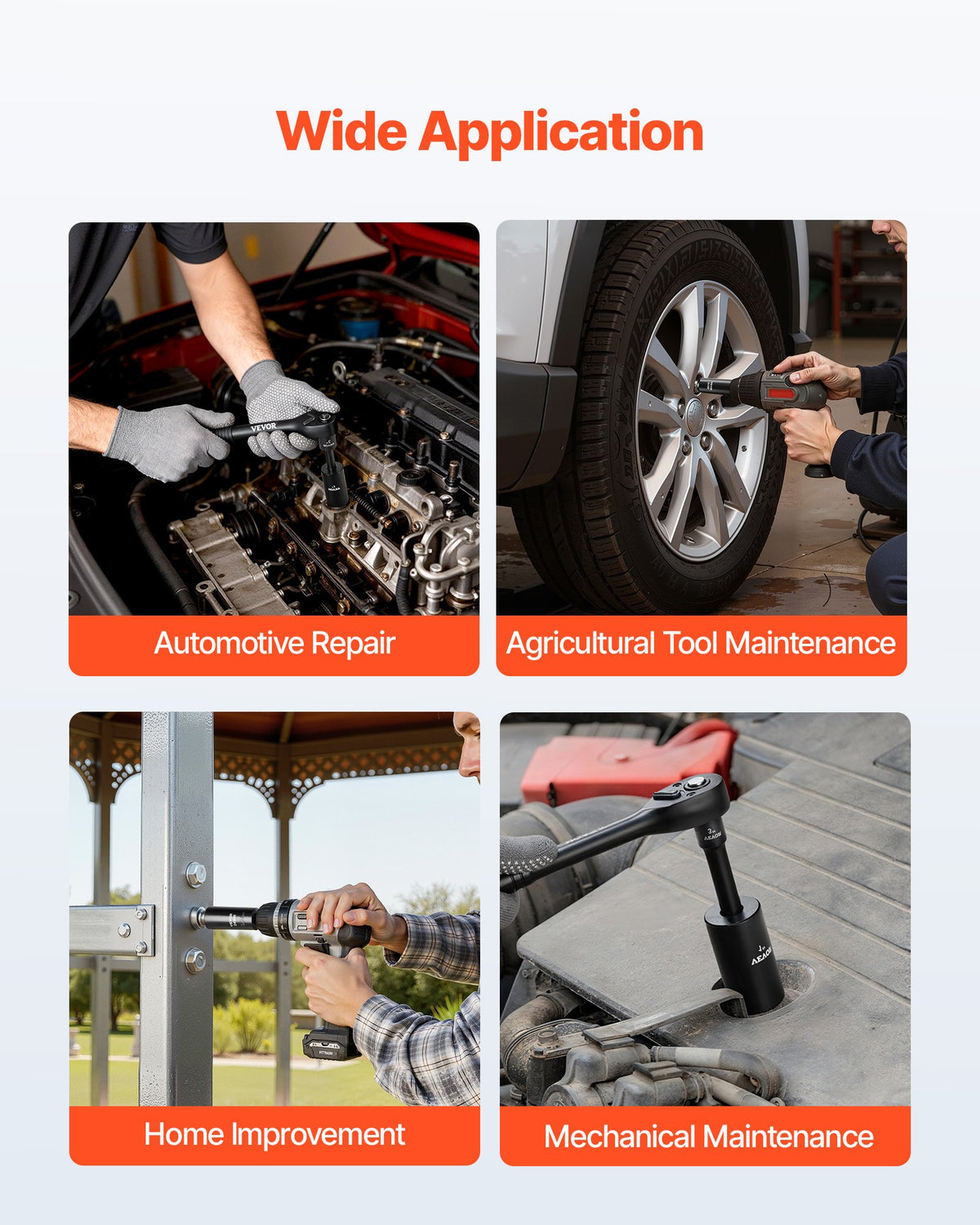 VEVOR 3/8 in Drive Impact Socket Set, 64 Piece, 6 Point Deep & Shallow Impact Sockets, SAE (5/16 in to 1 in) and Metric (6 to 24 mm) Sizes with 3 in & 6 in Extension Bars, Cr-V Steel, Carrying Case - CJTTTZCRVCZ66F2Z6001V0 - view 6