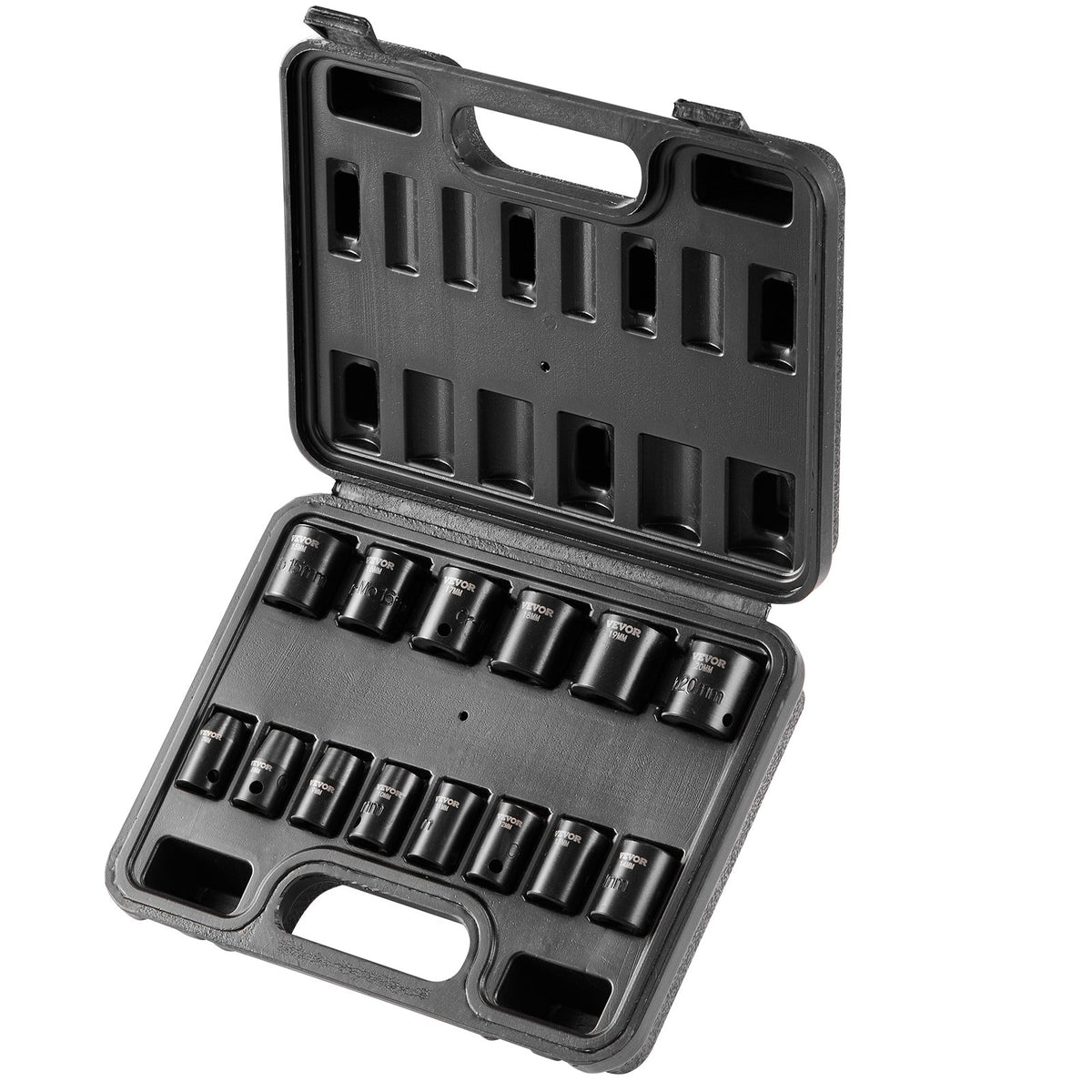 VEVOR 3/8" Drive Impact Socket Set, 14 Piece Shallow Socket Set Metric 7-20mm, 6 Point Cr-Mo Alloy Steel for Auto Repair, Easy-to-Read Size Markings, Rugged Construction, Includes Storage Case - CJTTZJ1CRMO17G1EZV0 - view 10