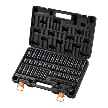 VEVOR Impact Socket Set, 3/8" Drive, 48-Piece Socket Set, 6-Point Sockets, SAE 5/16"-3/4" and Metric 8-19 mm, 21-22 mm, Easy to Identify, Cr-V Alloy Steel, Extension Bar, Adapter and Storage Cage - CJTTZJCRVCZ4AOHC5001V0 - view 10