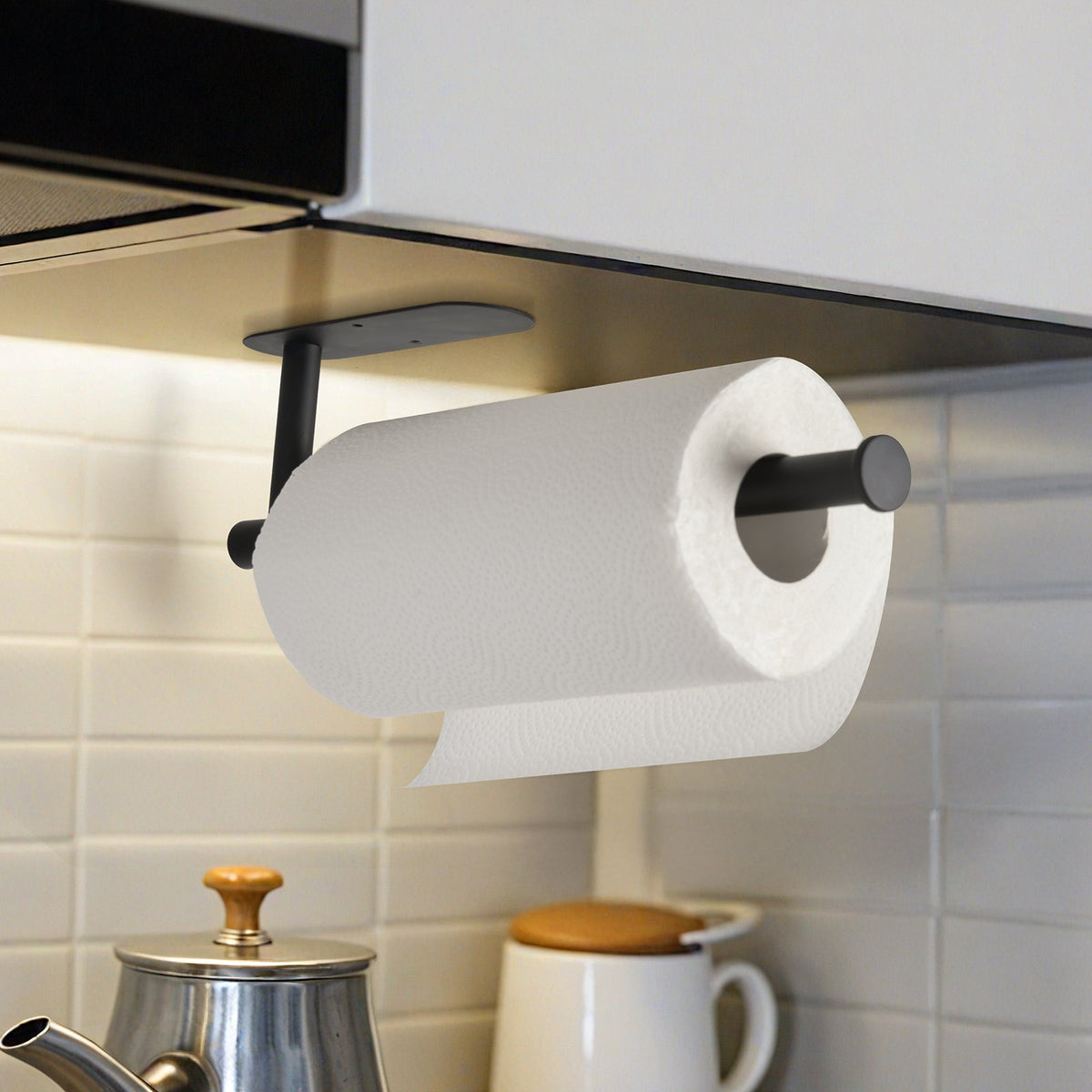 VEVOR Paper Towel Holder Under Cabinet, High-Quality Stainless Steel Paper Towel Holder, Self Adhesive or Drilling Paper Towel Holder Wall Mount for Kitchen, Bathroom, Pantry - CJXBGSCFZJJDYAPNFV0 - view 9