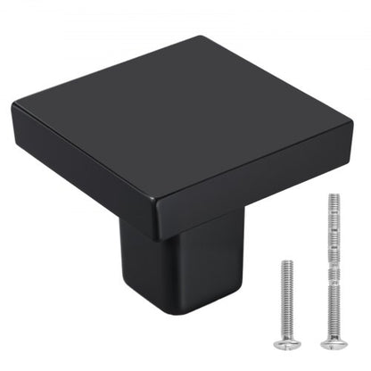 VEVOR Cabinet Knobs, 10 Pack, 1.18 Inch Black Zinc Alloy Drawer Pulls & Door Handles, Square Kitchen Solid Knobs Dresser Handles, Cupboard Hardware with Screws for Bathroom Closet Cabinets Drawers - CJXNFX10PCS031H9B001V0 - view 2