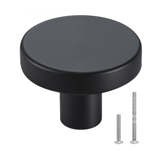 VEVOR Cabinet Knobs, 10 Pack, 1.26 Inch Black Zinc Alloy Drawer Pulls & Door Handles, Mushroom Kitchen Solid Knobs Dresser Handles, Cupboard Hardware with Screws for Bathroom Closet Cabinets Drawers - CJXNJDMGT10PE6O7J001V0 - view 2
