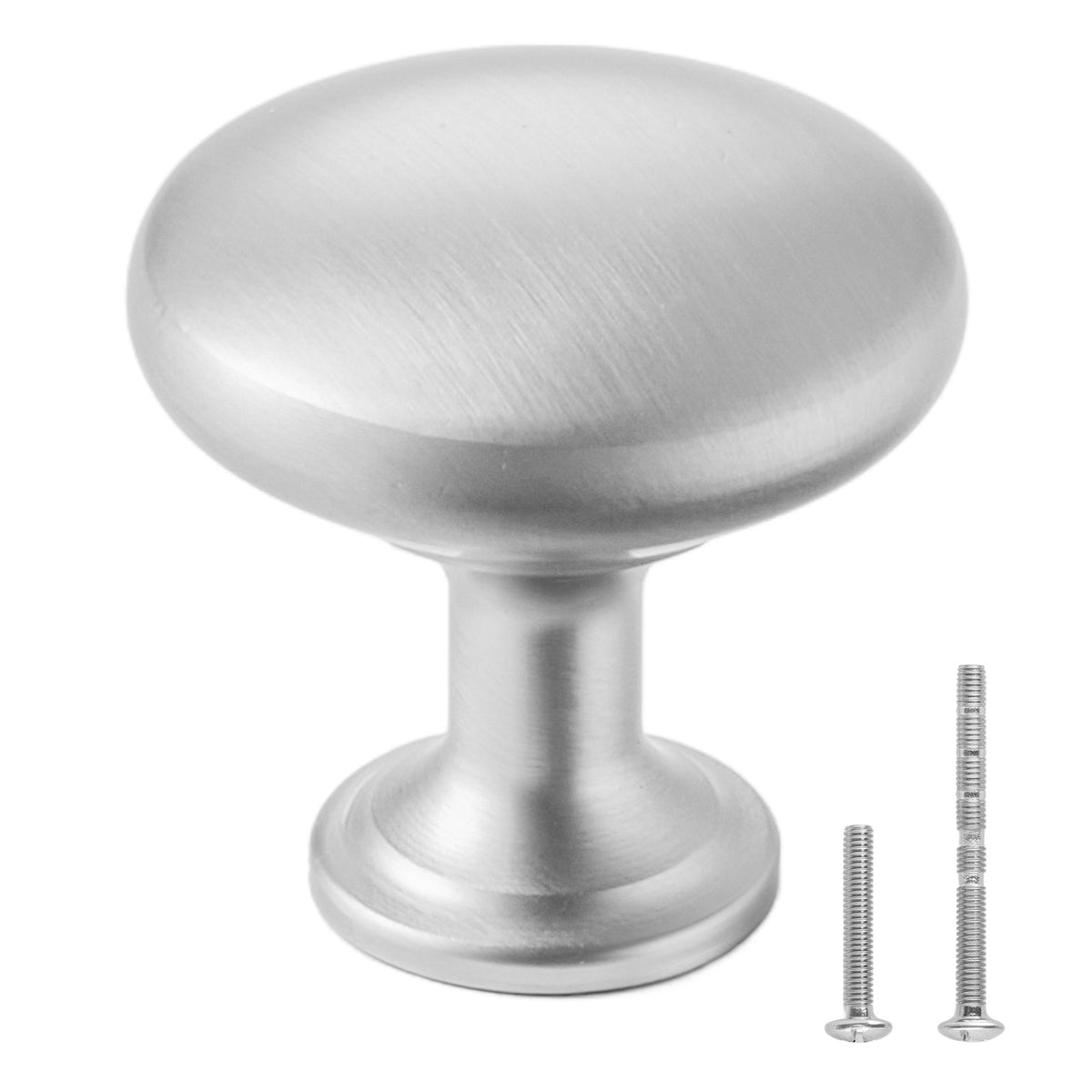 VEVOR Cabinet Knobs, 25 Pack, 1.1 Inch Zinc Alloy Drawer Pulls & Door Handles, Mushroom Kitchen Dresser Solid Knobs, Cupboard Hardware with Screws for Bathroom Closet Cabinets Drawers, Nickel Color - CJXNJDMGT25PMSFU4001V0 - view 1