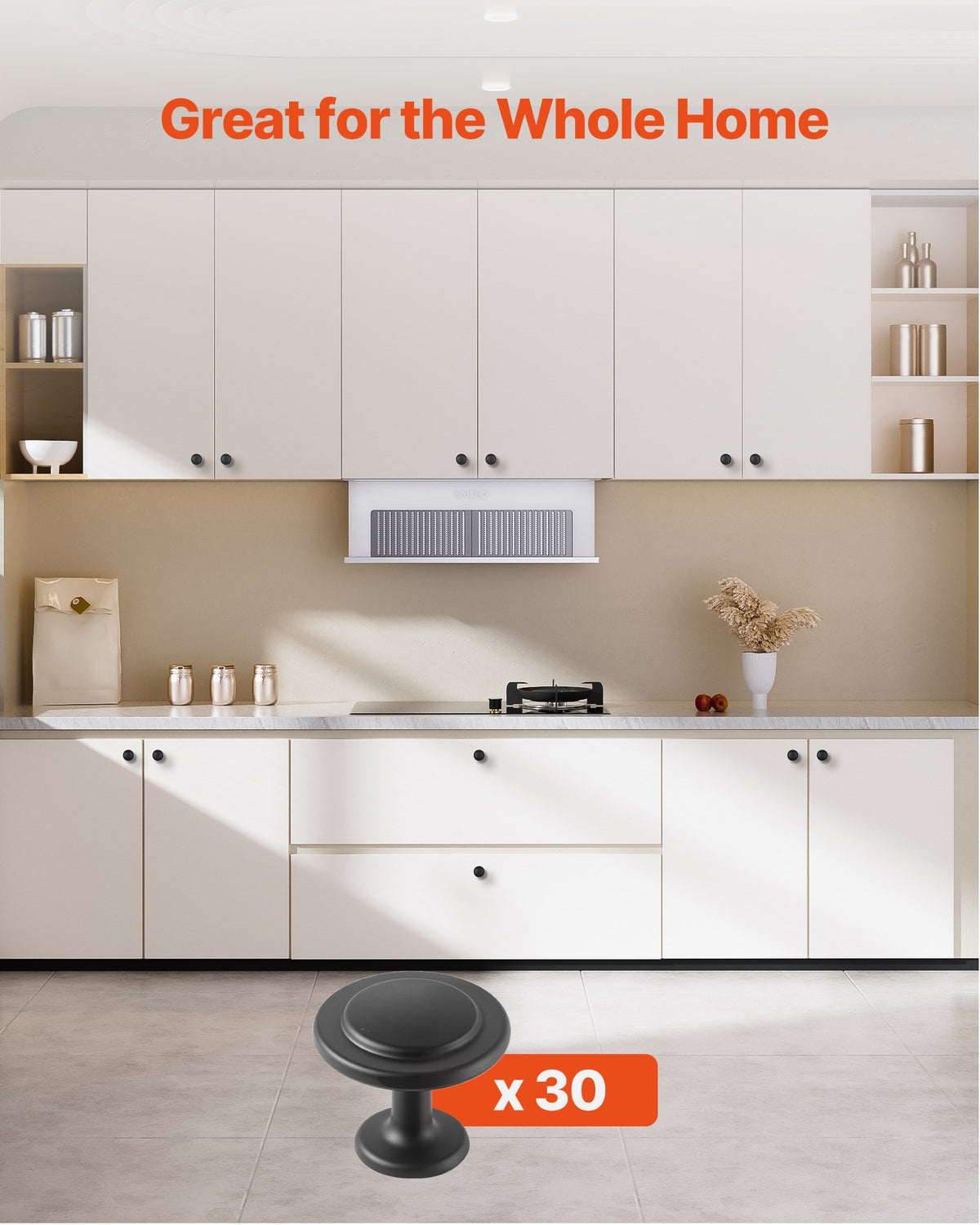 VEVOR Cabinet Knobs, 30 Pack, 1.22 Inch Black Zinc Alloy Drawer Pulls & Door Handles, Mushroom Kitchen Solid Knobs Dresser Handles, Cupboard Hardware with Screws for Bathroom Closet Cabinets Drawers - CJXNJDMGT30PK8WBN001V0 - view 7