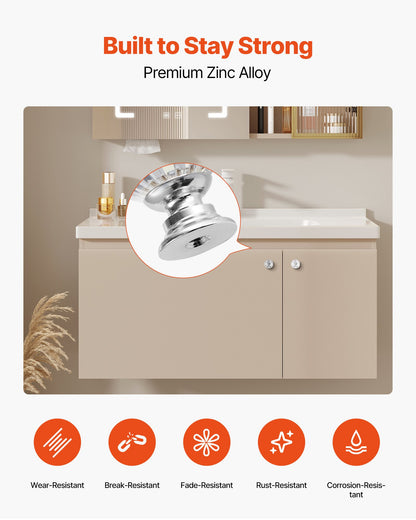 VEVOR Cabinet Knobs, 12 Pack, 1.22 Inch Acrylic & Zinc Alloy Drawer Pulls Door Handles, Diamond Kitchen Solid Knobs Dresser Handles, Cupboard Hardware with Screws for Bathroom Closet Cabinets Drawers - CJXNZSX12PCSPQLV9001V0 - view 4