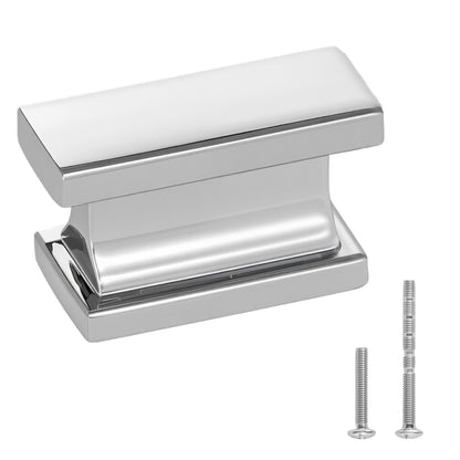 VEVOR Cabinet Knobs, 10 Pack, 1.42 Inch Zinc Alloy Drawer Pulls Door Handles, Rectangular Kitchen Dresser Solid Knobs, Cupboard Hardware with Screws for Bathroom Closet Cabinets Drawers, Chrome Color - CJXNZTX10PCSQ4CTJ001V0 - view 1