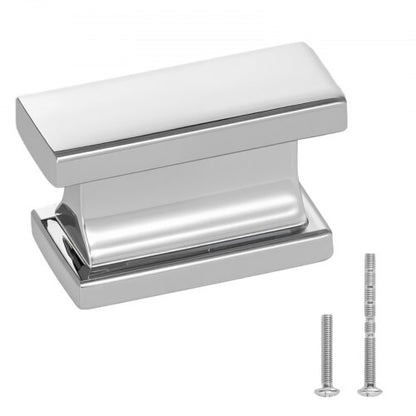 VEVOR Cabinet Knobs, 10 Pack, 1.42 Inch Zinc Alloy Drawer Pulls Door Handles, Rectangular Kitchen Dresser Solid Knobs, Cupboard Hardware with Screws for Bathroom Closet Cabinets Drawers, Chrome Color - CJXNZTX10PCSQ4CTJ001V0 - view 2