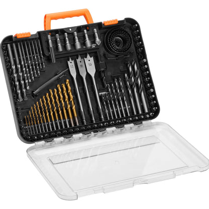 VEVOR Drill Bit Set, 100 Pieces Drill and Driver Bit Set, Screwdriver Bit Set Suitable for Wood Metal Cement Drilling and Screw Driving, Drill Bit Sets Combo Kit Assorted in Organized Carrying Case - CJZHQZTZ111PAG8NYV0 - view 1